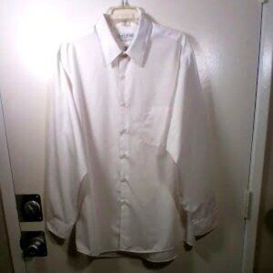 Van Heusen 17 1/2 33 34 White Regular Fit Wrinkle Free Button Down Shirt Men's
